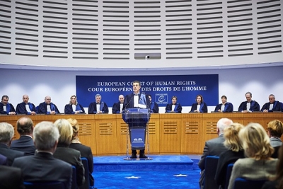 President of the European Court of Human Rights Linos-Alexandre Sicilianos opens the solemn hearing. Photo: European Court of Human Rights