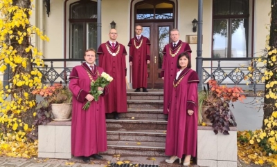 Judges of the Constitutional Court. From left: Aldis Laviņš, Jānis Neimanis, Artūrs Kučs, Gunārs Kusiņš, Sanita Osipova. 