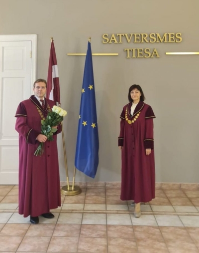 Sanita Osipova, President of the Constitutional Court of the Republic of Latvia and Aldis Laviņš, Vice-president of the Constitutional Court of the Republic of Latvia