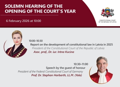 Solemn hearing for the opening of the Judicial Year of the Constitutional Court of Latvia