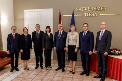 President Egils Levits meets with the Judges of the Constitutional Court. 