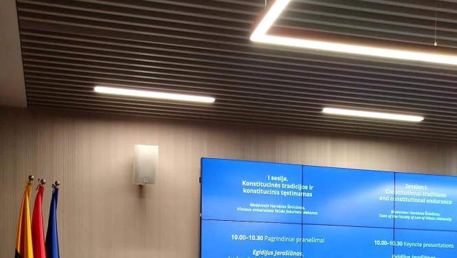 Satversmes tiesas priekšsēdētājs Aldis Laviņš ar galveno referātu uzstājas starptautiskā konferencē par godu Lietuvas Konstitūcijas gadadienai