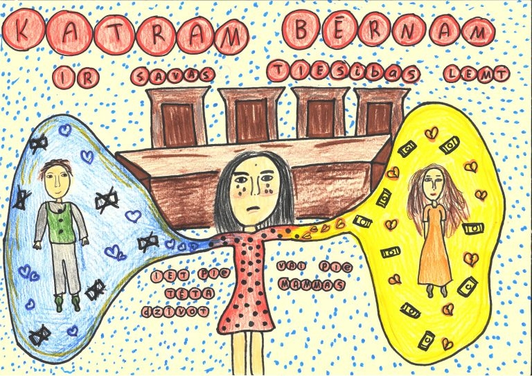 Ludzas pilsētas ģimnāzijas skolniece Loreta Leščinska. Pedagoģe Ineta Zvonņikova.