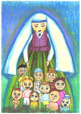 Zasas vidusskolas skolniece Enija Marta Kirillova. Pedagoģe Inese Kalniškāne.